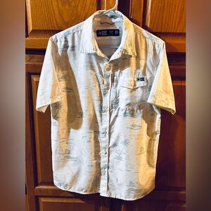 Men's "Salty Crew" Seafarer Tech Woven Button Down Short Sleeve Shirt